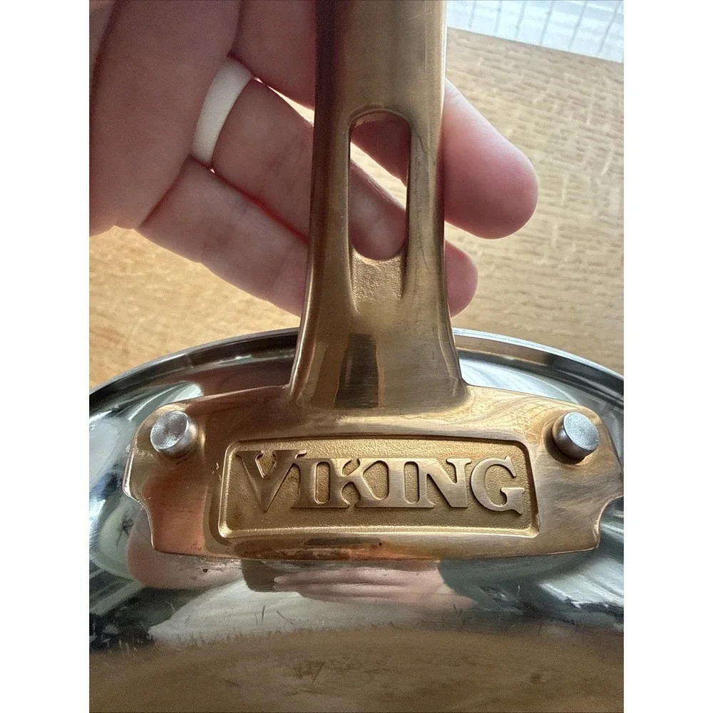 Viking 8 Inch 3-Ply Stainless Steel Omelette Pan Skillet with Copper Handle